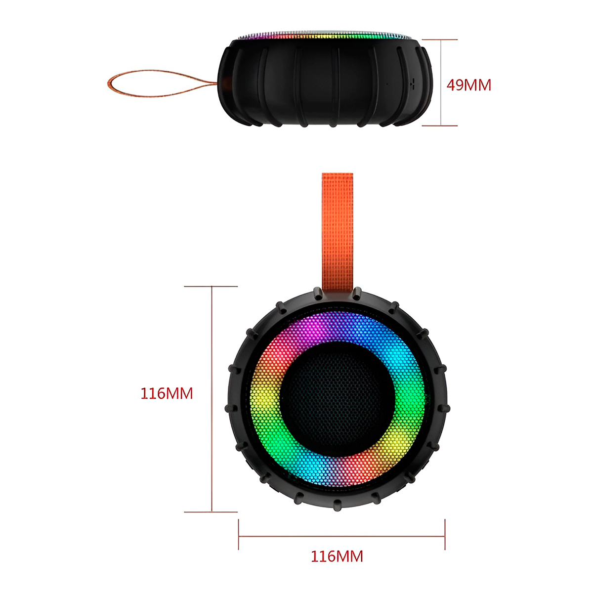 Mini Caixa De Som Resistente à água Portátil Com Alça — imagem 3
