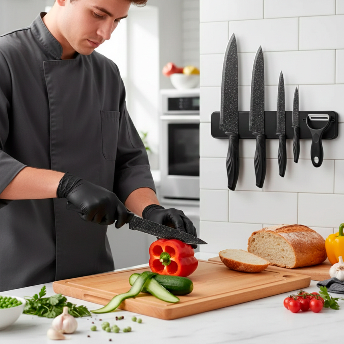 Conjunto Facas Descascador 6 Peças Utensílios Cozinha — imagem 3