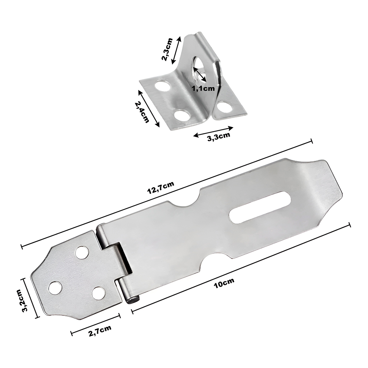 Dobradiça Porta Cadeado Trinco Aço Inox Ferramenta — imagem 1
