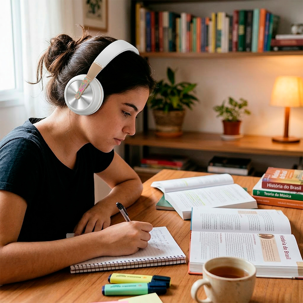Fone De Ouvido Bluetooth Gamer Branco áudio Headset — imagem 2