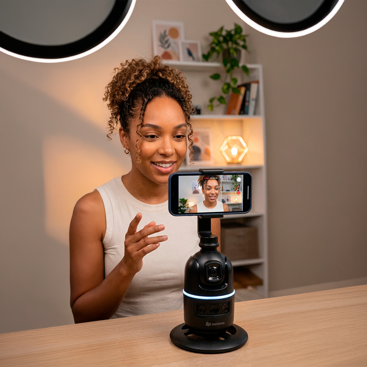 Suporte Inteligente Gimbal Reconhecimento Facial Filmagem — imagem 4