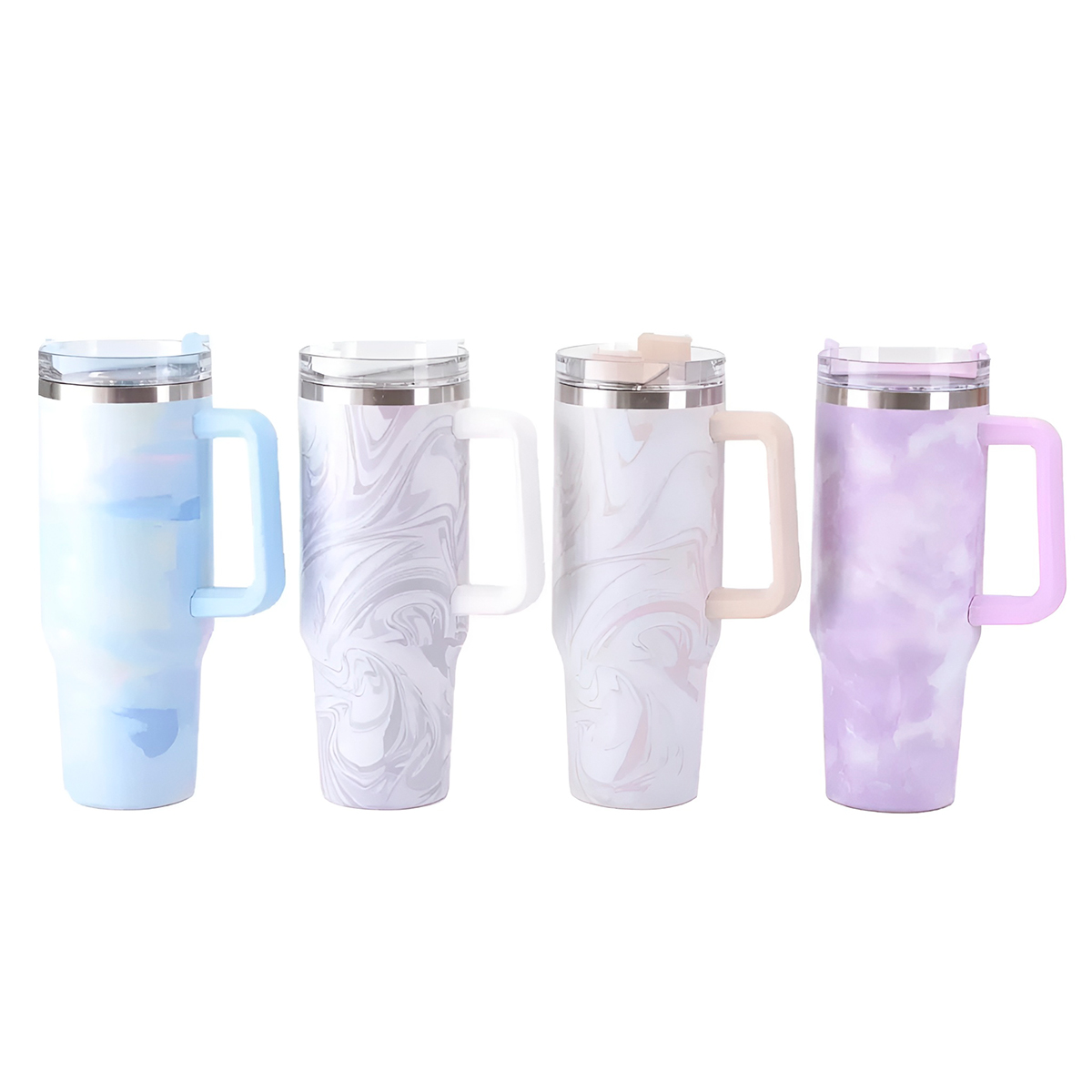 Copo Térmico Estilo Quencher Marmorizado 1200ml Cor:azul — imagem 3