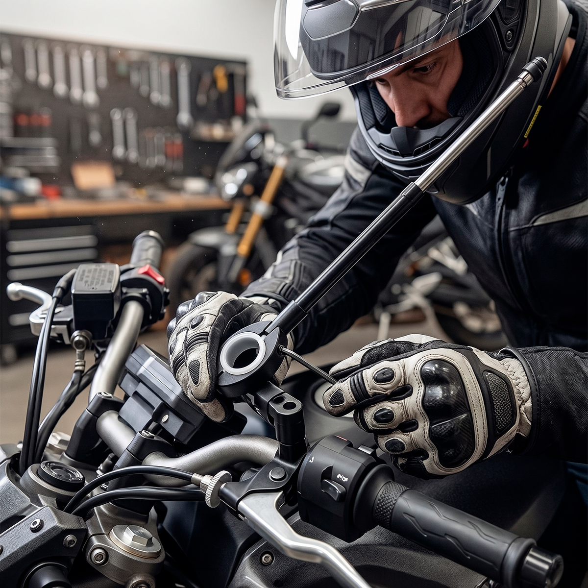 Antena Para Motocicleta Corta Pipa Guidão Utilidade — imagem 2