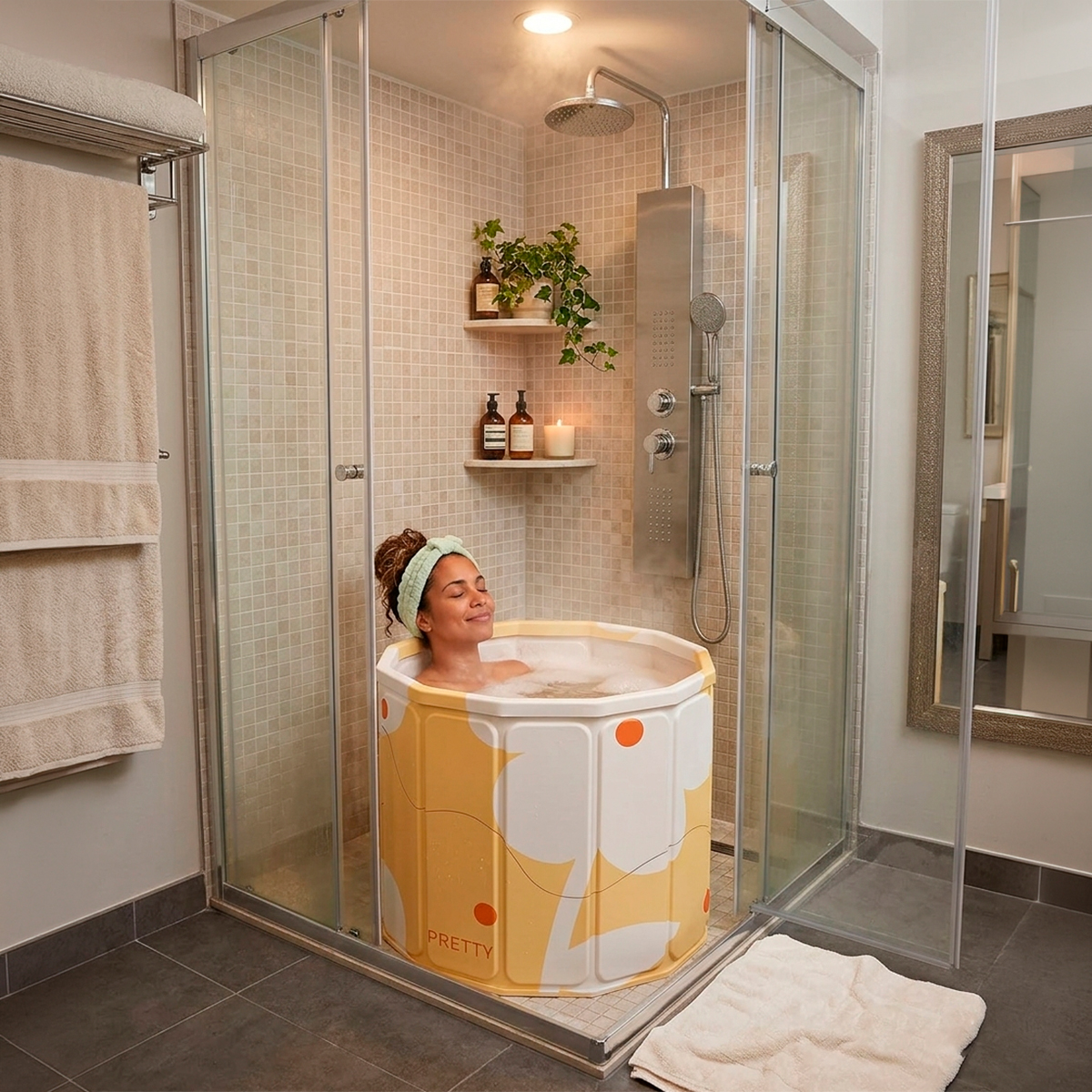 Banheiro Ofurô Portátil Dobrável Spa Banheiro Relaxamento — imagem 4