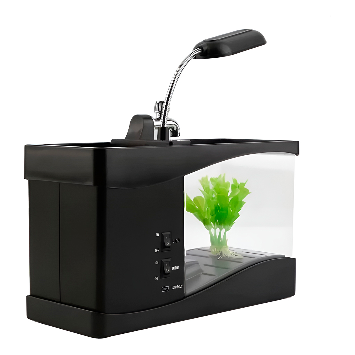 Relógio Aquário De Mesa Porta Caneta Luminária Digital — imagem 1