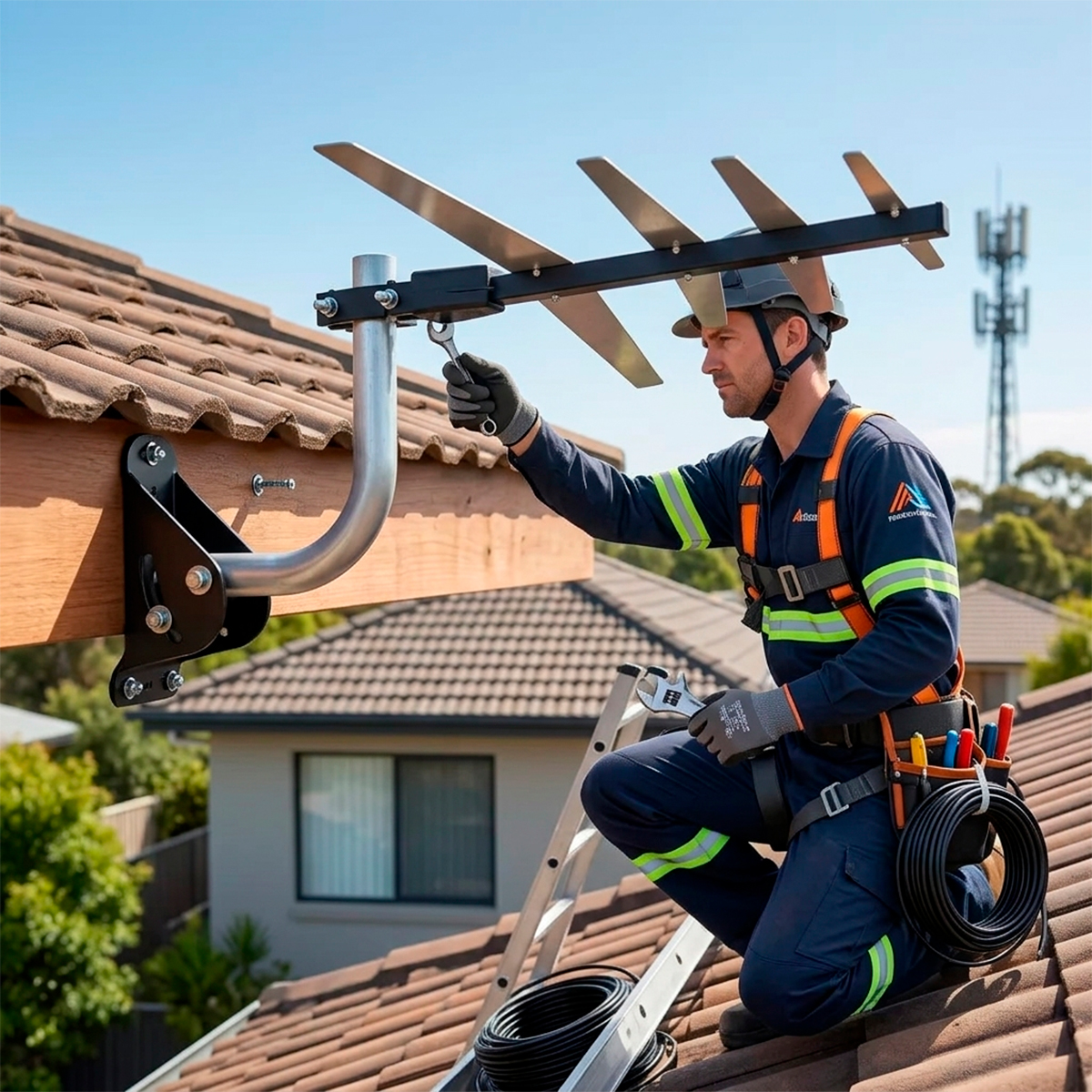 Antena Digital Externa Para Televisão Uhf Hdtv Com Cabo — imagem 2