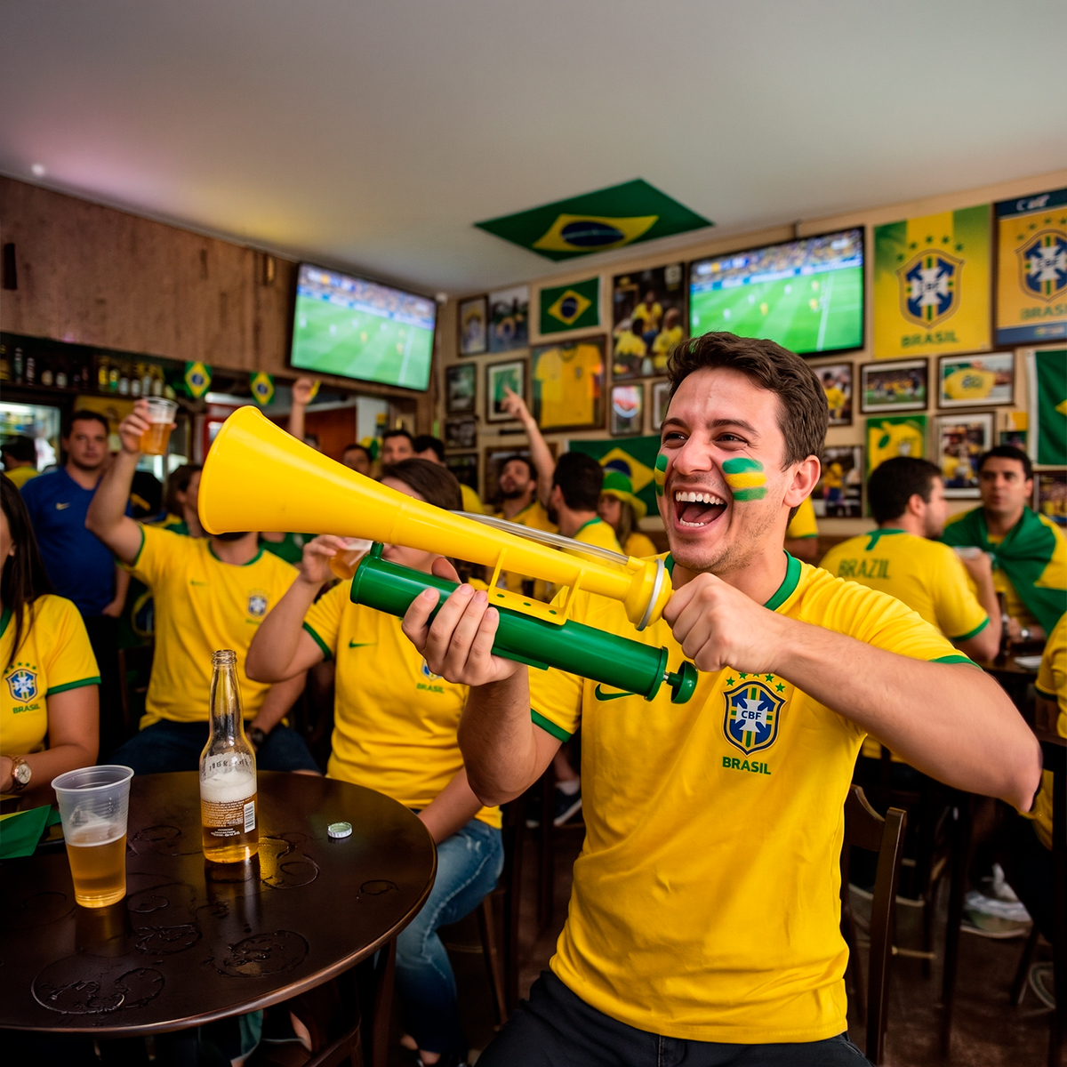 Buzina Vuvuzela Ar Comprimido Torcida Barulho Corneta — imagem 3