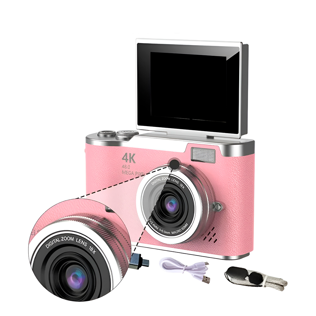 Câmera Fotográfica Digital 4k Tela Flip — imagem 2
