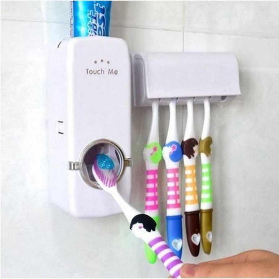 Dispenser Suporte Pasta De Dente Automatico Porta Escovas — imagem 1