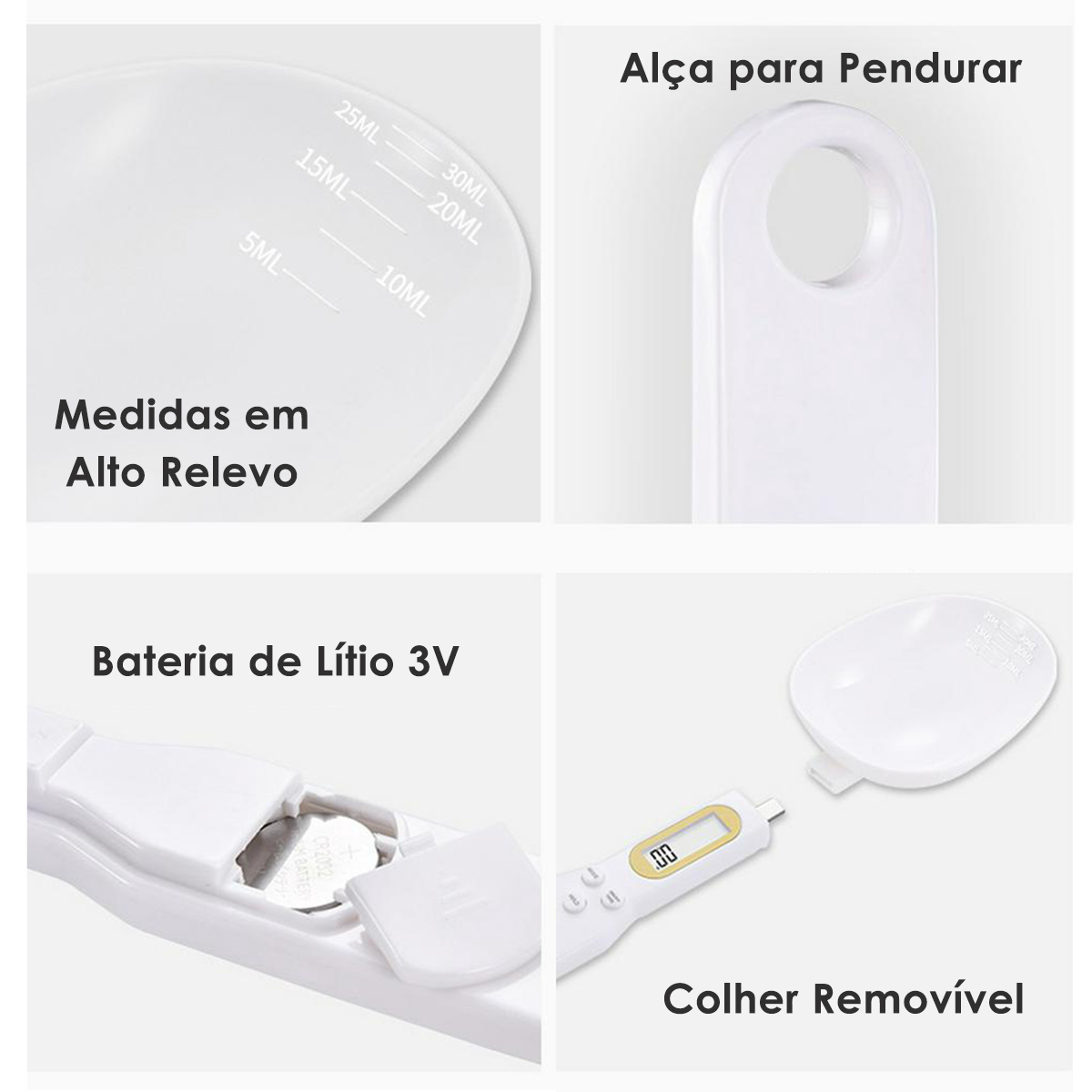 Colher Balança Digital Medidora Dosador Receitas Cor:branco — imagem 1
