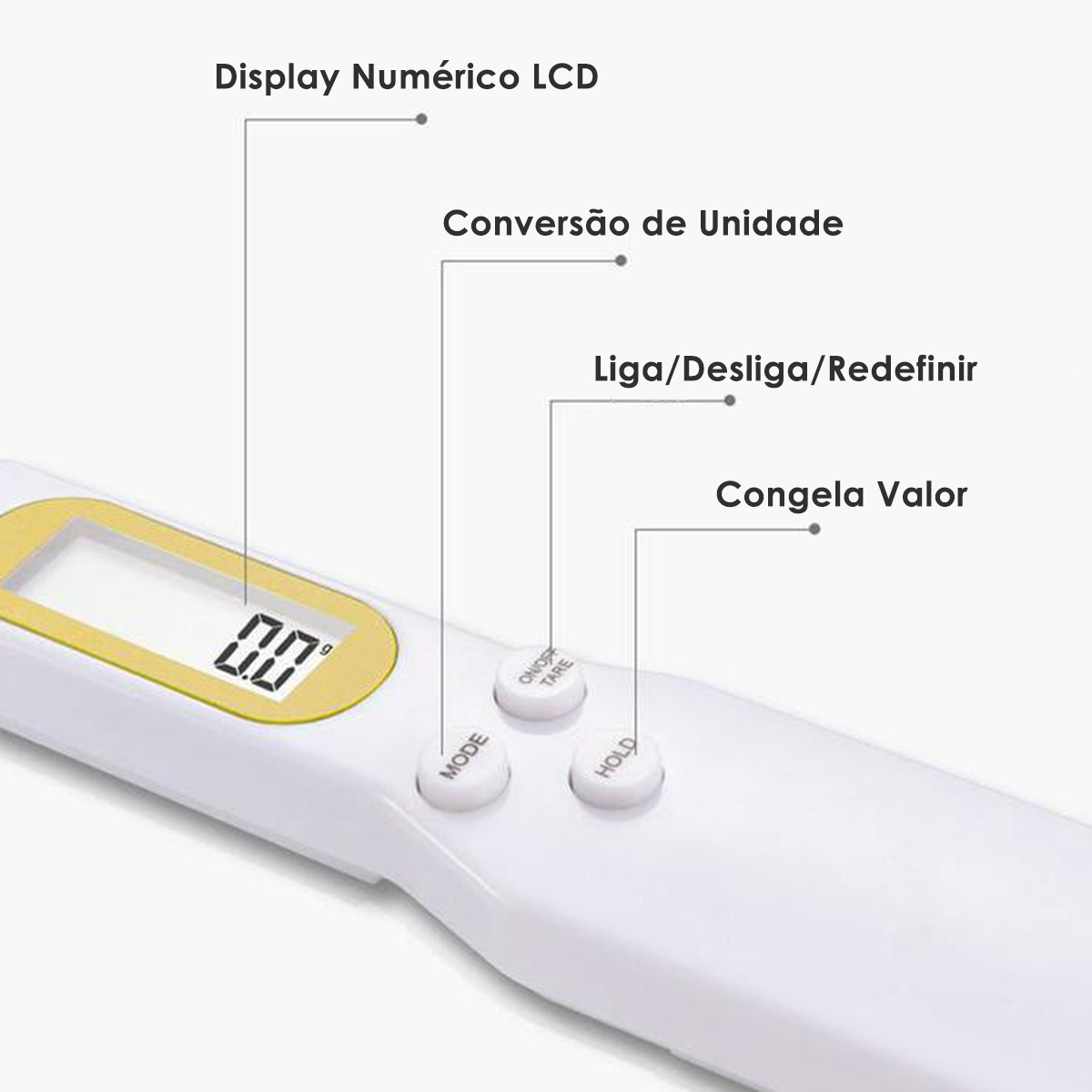 Colher Balança Digital Medidora Dosador Receitas Cor:branco — imagem 2