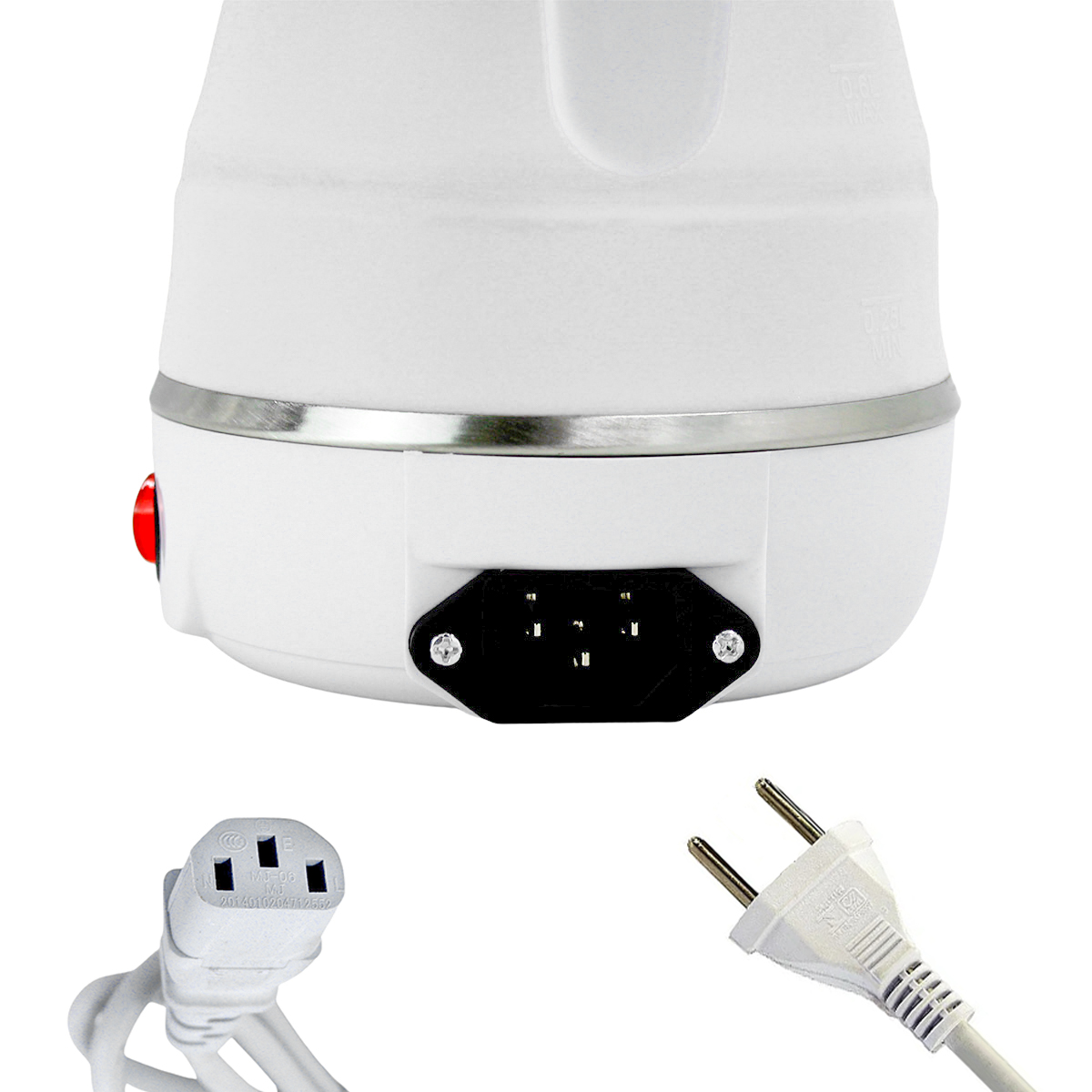 Chaleira Eletrica Dobravel Silicone 600w 110v 600ml Branco — imagem 4