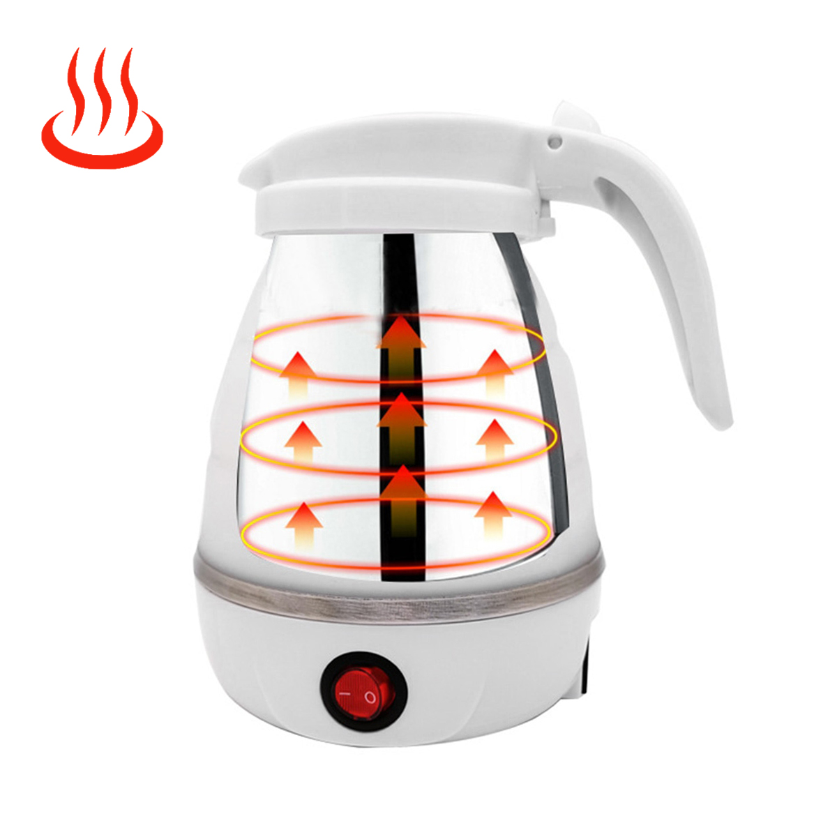 Chaleira Eletrica Dobravel Silicone 600w 110v 600ml Branco — imagem 2