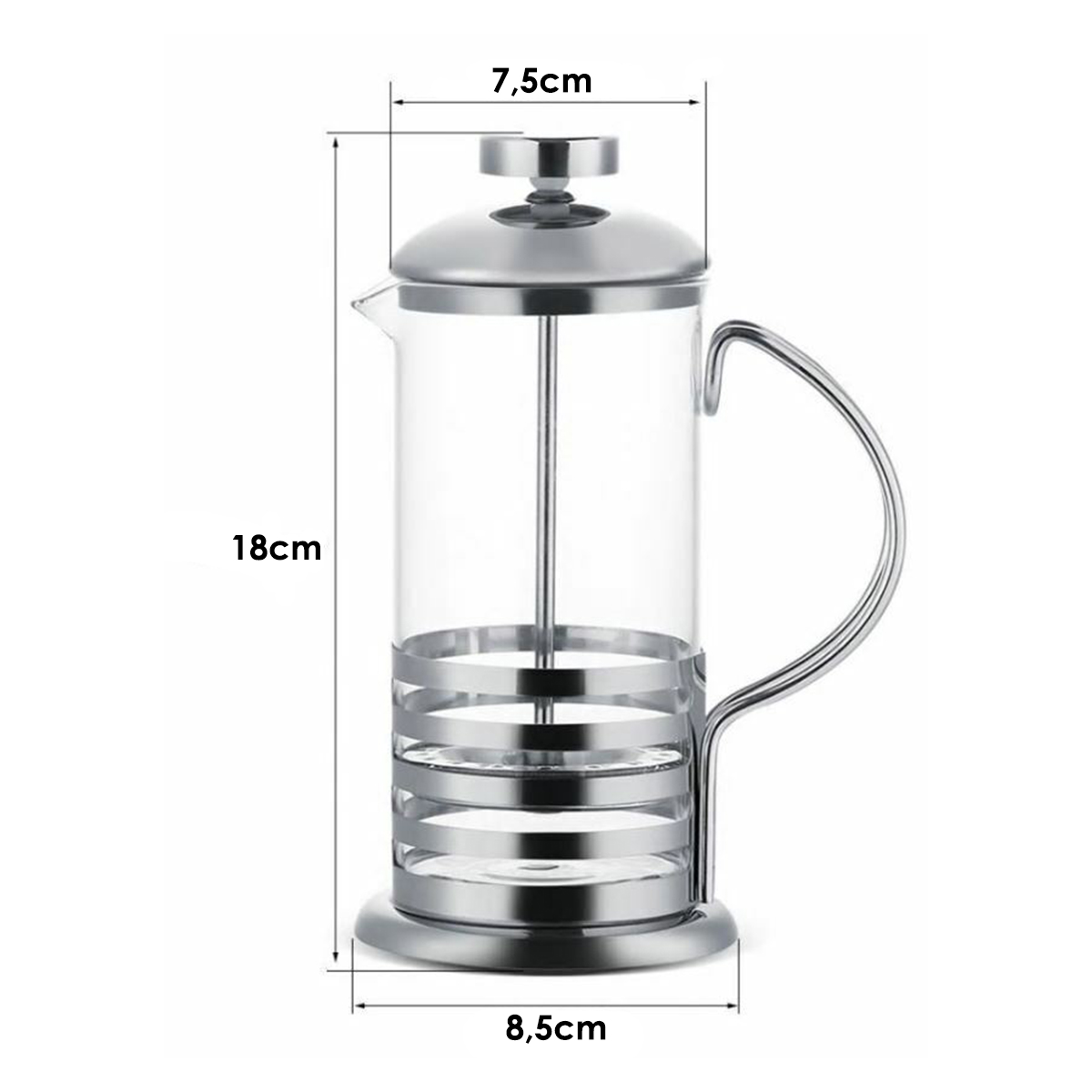 Cafeteira Prensa Francesa Infusor Vidro E Aço Inox 350ml — imagem 1