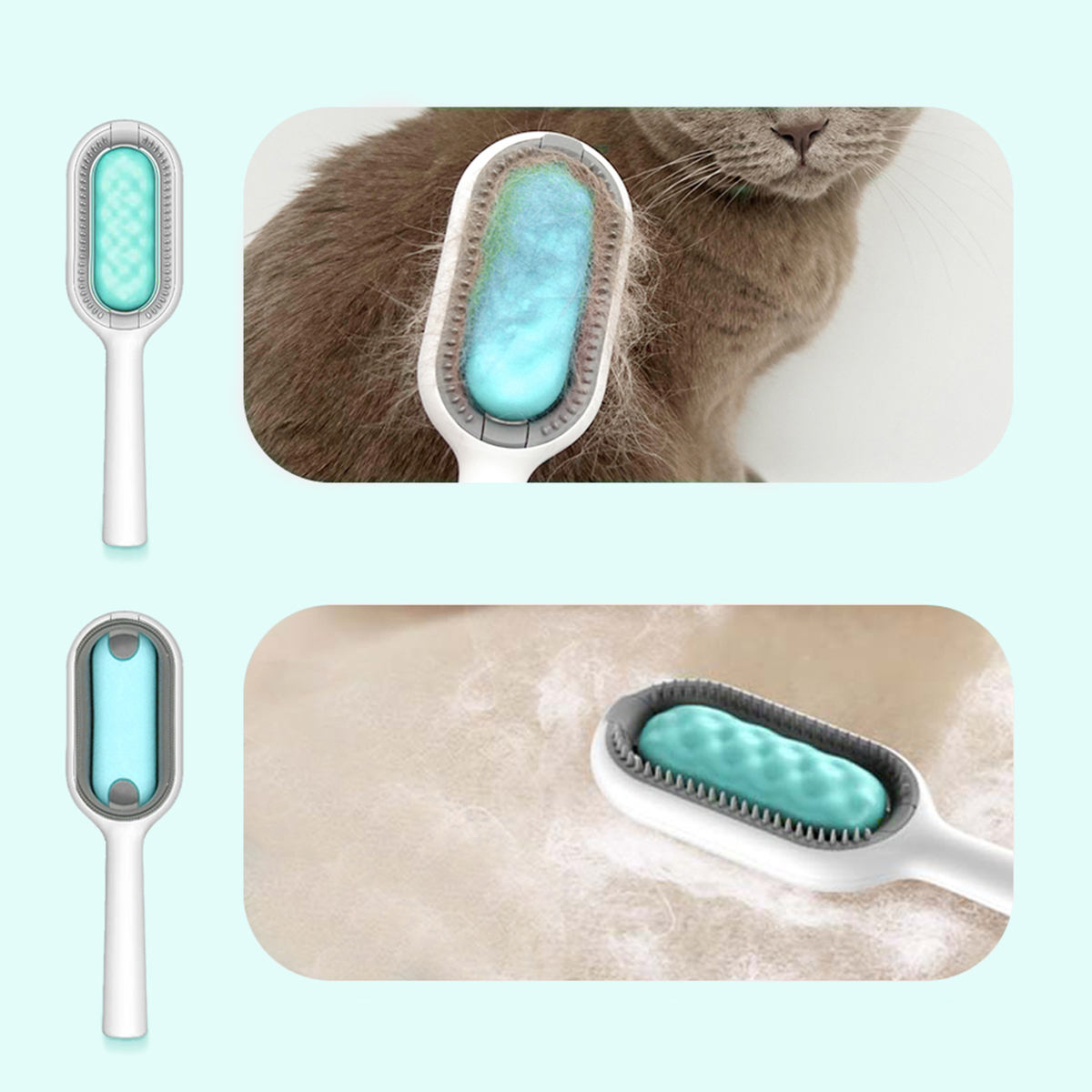 Escova Tira Pelos Pet Sofa Tapete Cama Roupa Carro Cor:azul — imagem 1