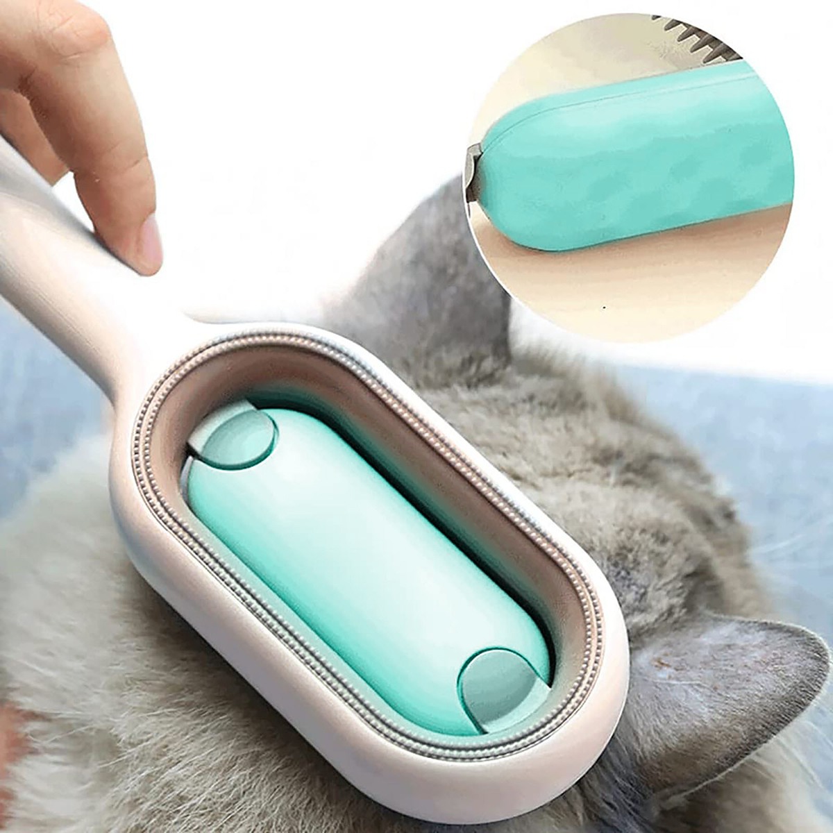 Escova Tira Pelos Pet Sofa Tapete Cama Roupa Carro Cor:azul — imagem 3