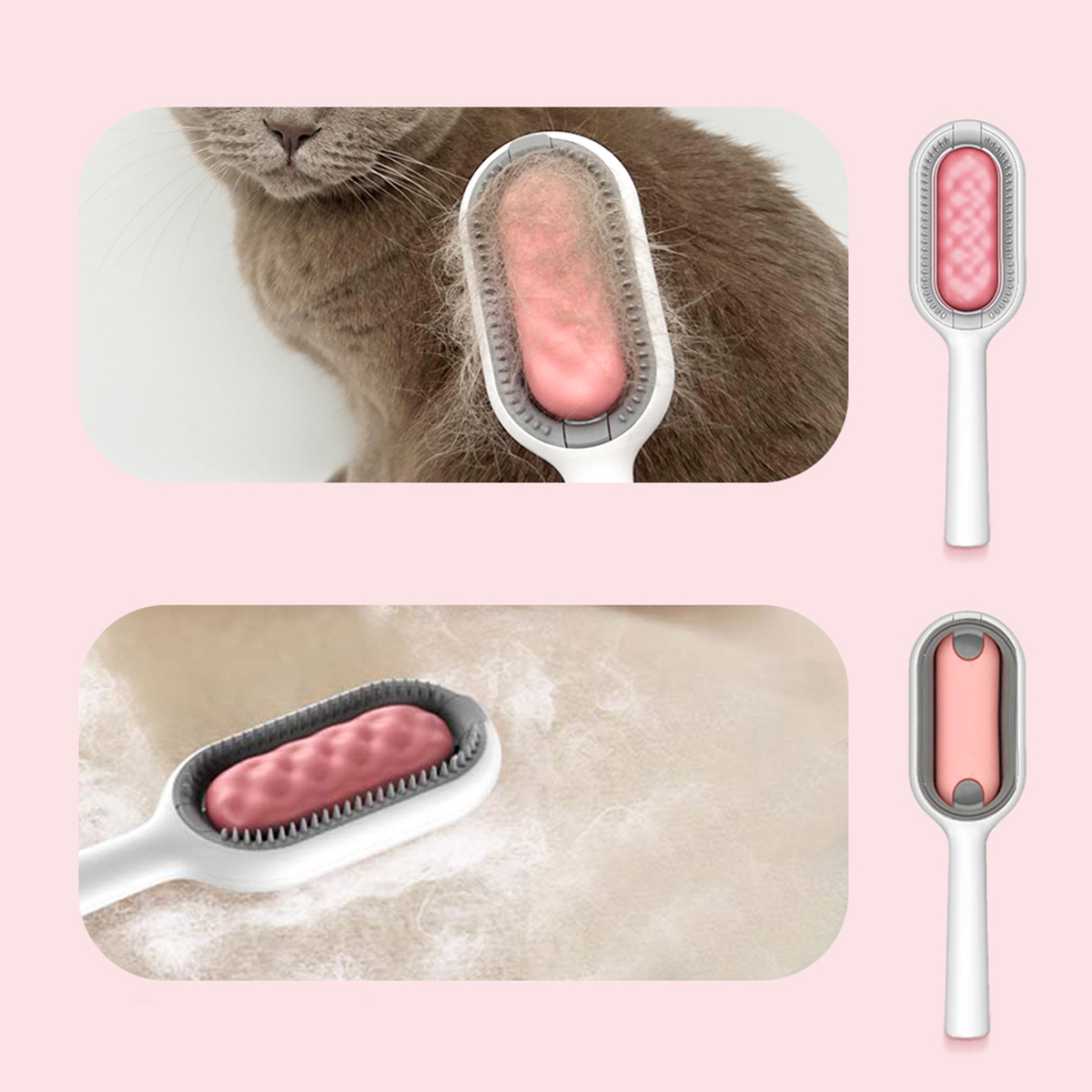 Escova Tira Pelos Pet  Sofa Tapete Cama Roupa Carro Cor:rosa — imagem 1