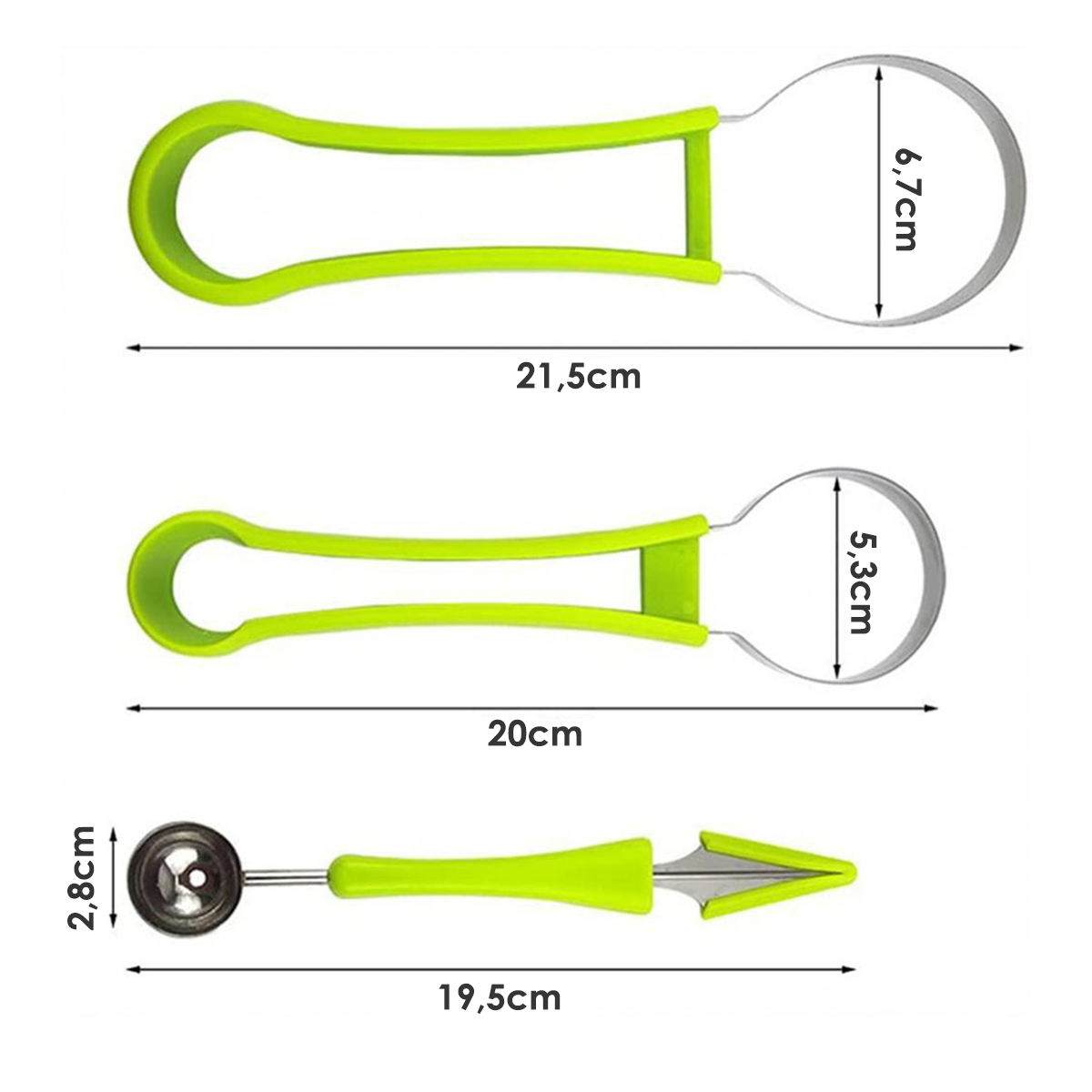 Fatiador De Frutas 4 Em 1 Cortador Melancia Melao Aco Inox — imagem 1