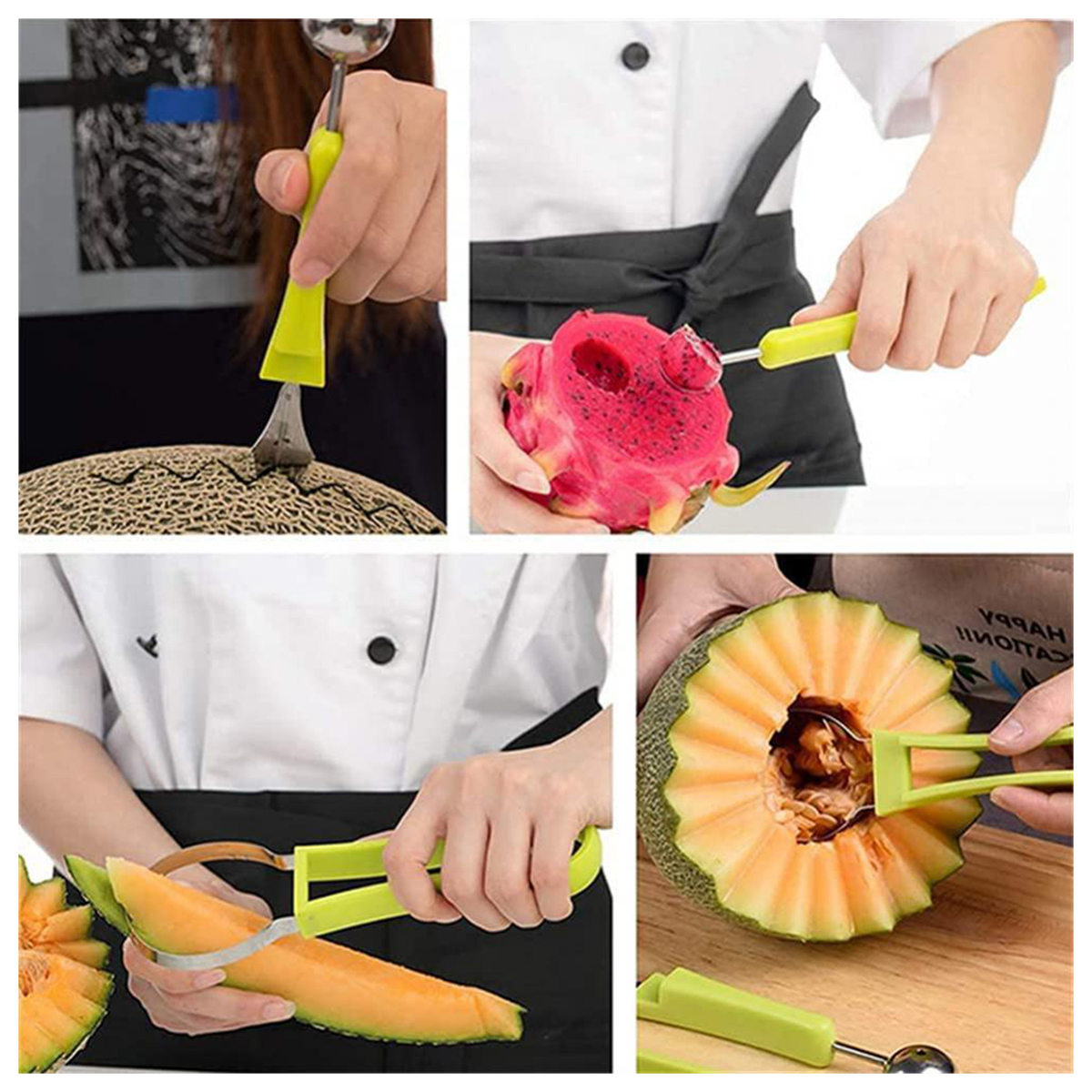 Fatiador De Frutas 4 Em 1 Cortador Melancia Melao Aco Inox — imagem 3