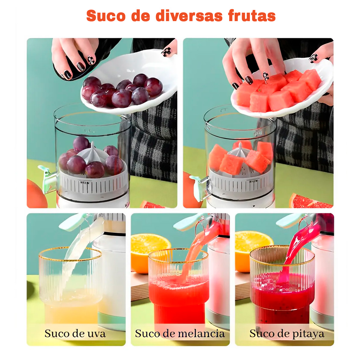 Espremedor De Frutas Portátil Usb - Verde — imagem 2