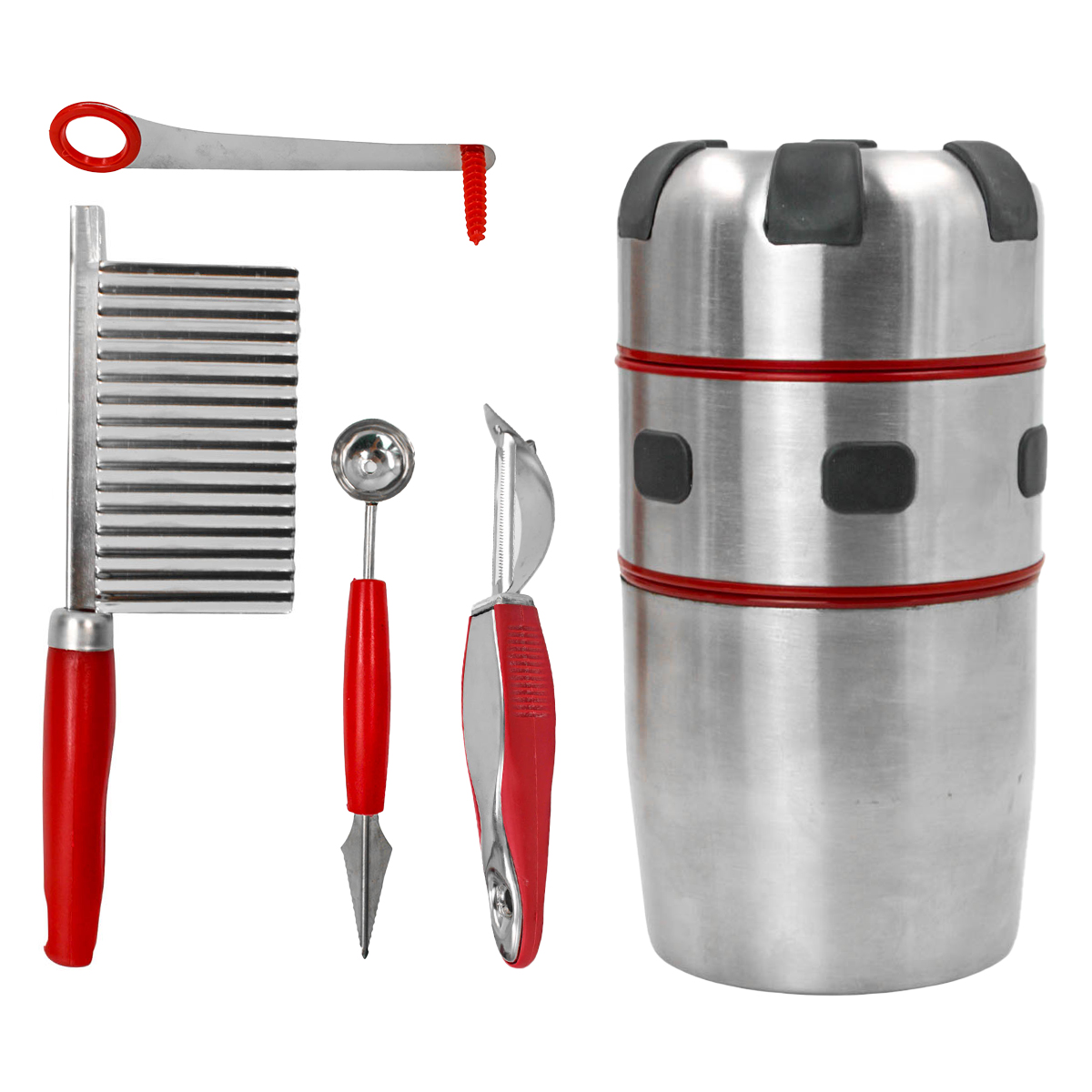 Espremedor Amassador Cortador De Frutas Verduras Aço Inox — imagem 1