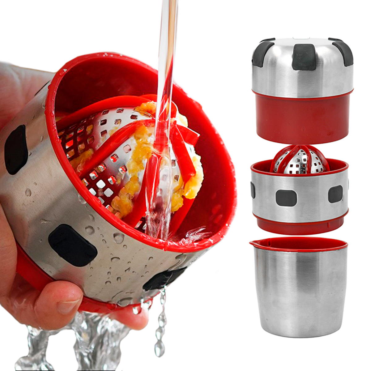 Espremedor Amassador Cortador De Frutas Verduras Aço Inox — imagem 3