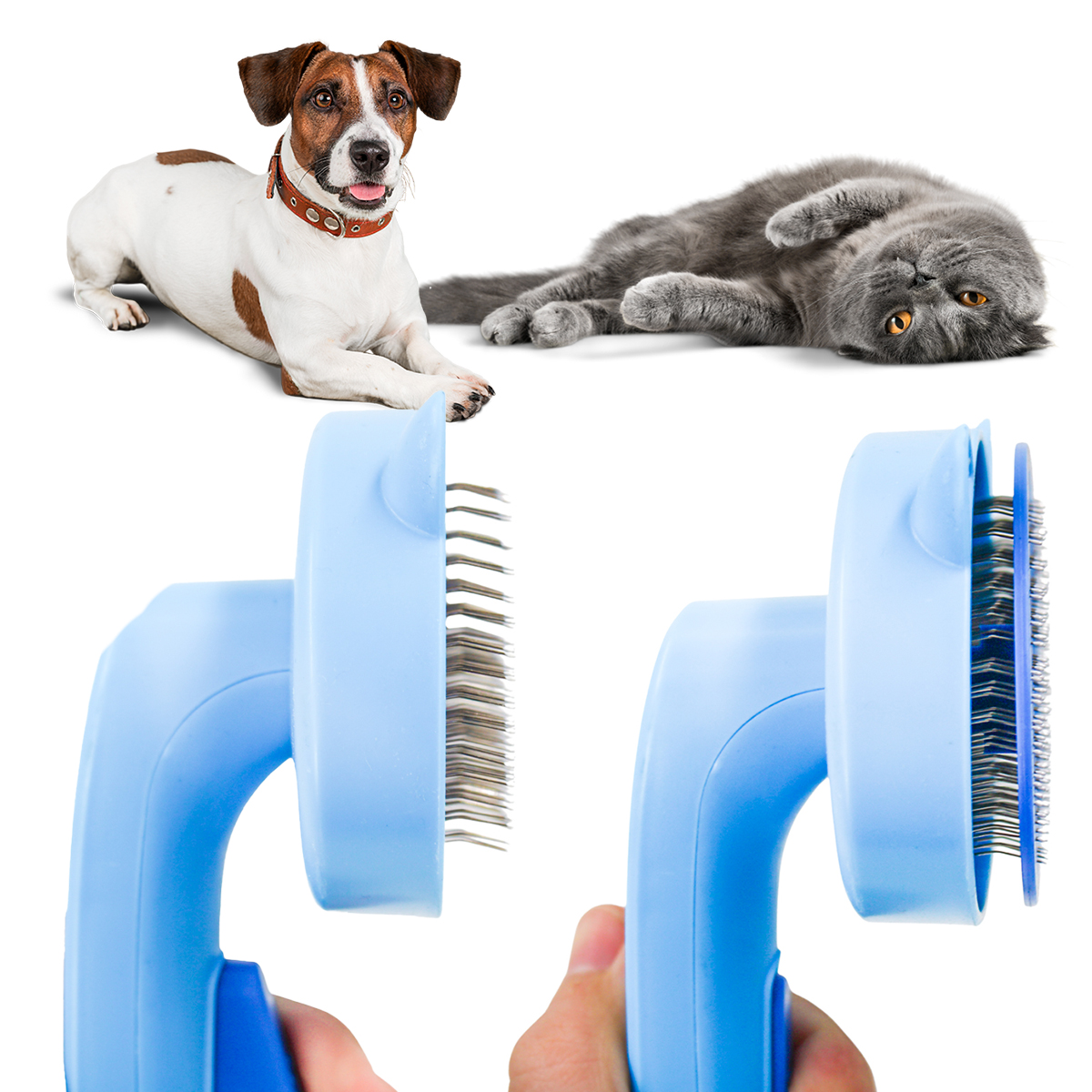 Tira Pelos Pet Rasqueadeira Removedor Gato Cachorro Cor:azul — imagem 1