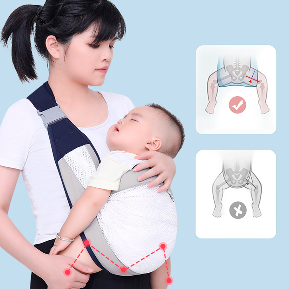 Sling Bebe Carregador Canguru Ajustavel Cor:verde — imagem 3