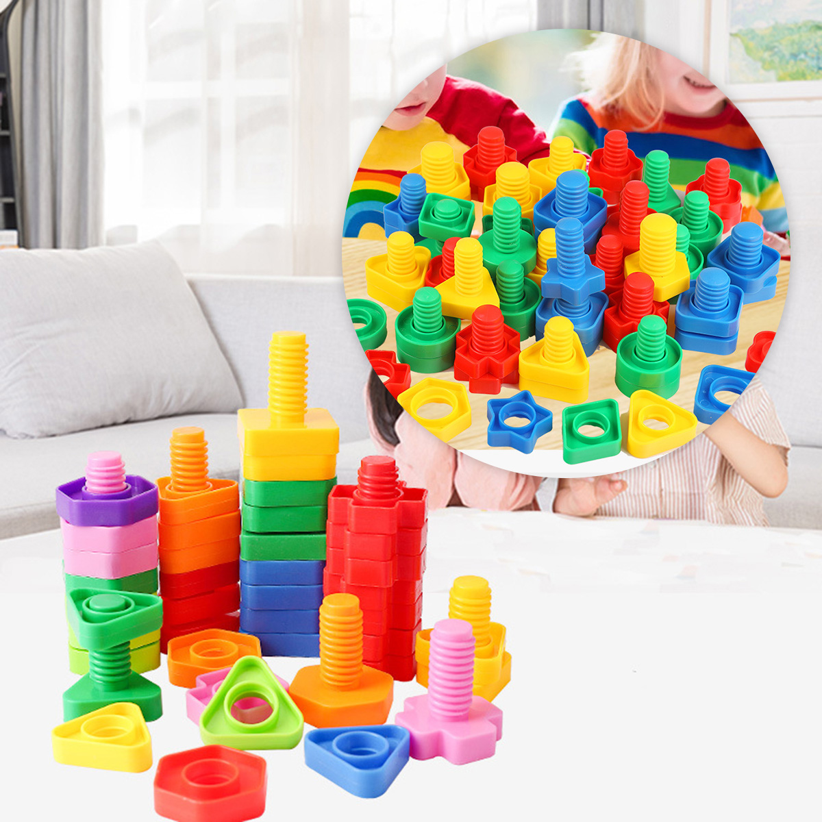 Brinquedo Blocos De Montar Formas Parafuso - Para Encaixar — imagem 1
