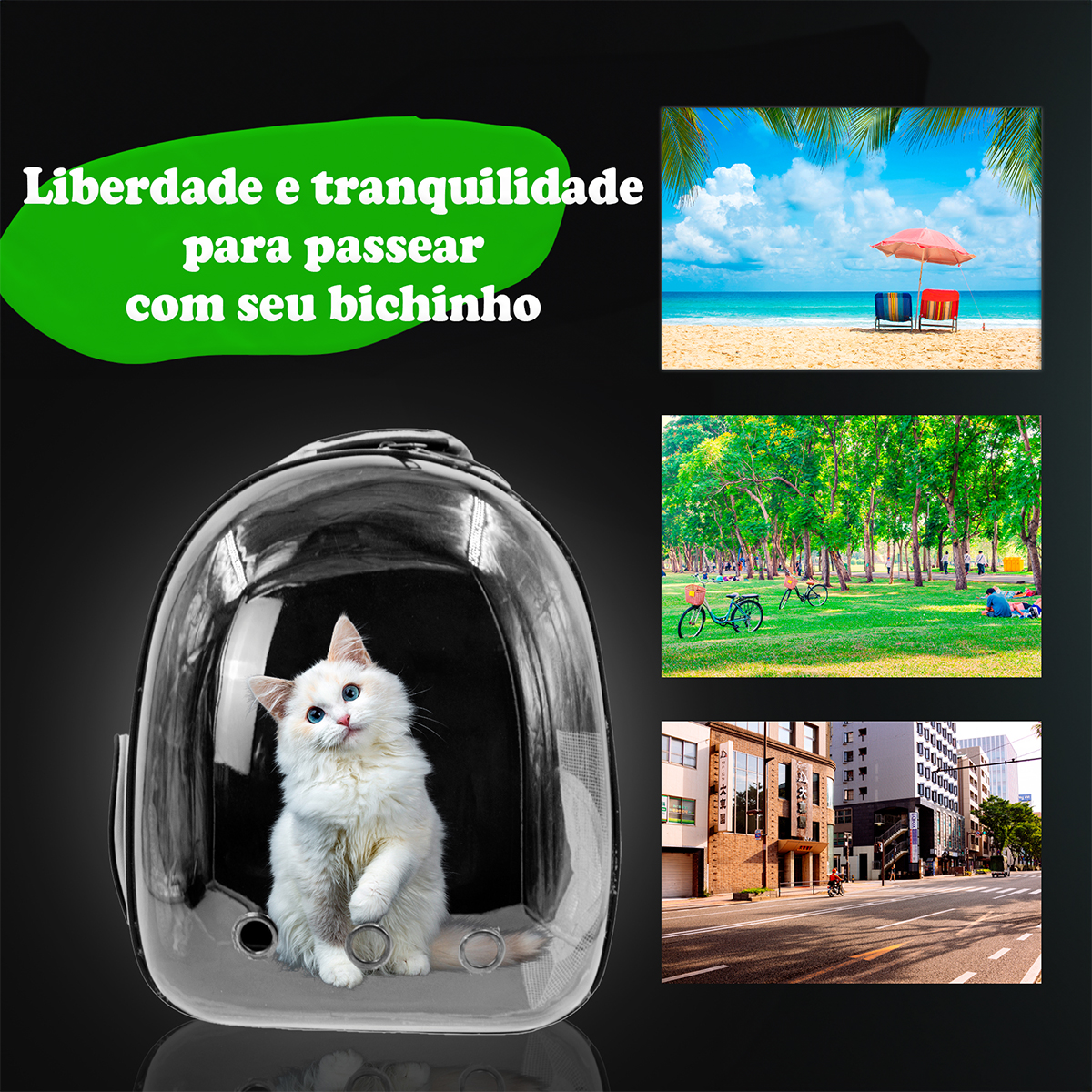 Mochila Pet Visão Panorâmica Passeios Astronauta Cor:azul — imagem 4