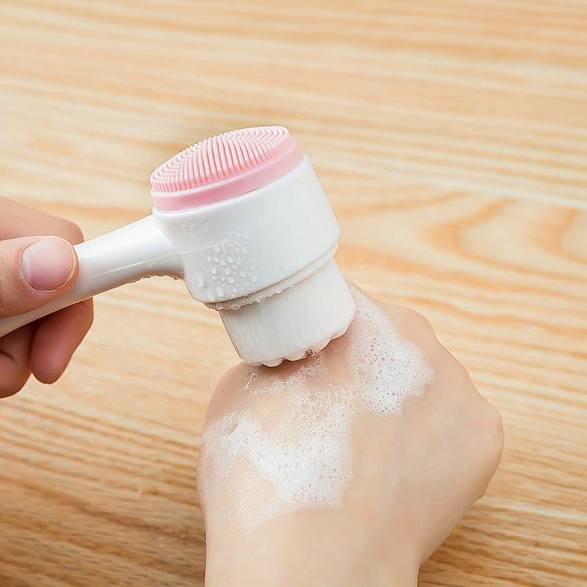 Escova Massagem Facial Limpeza Esfoliação Suave 2 Em 1 — imagem 2