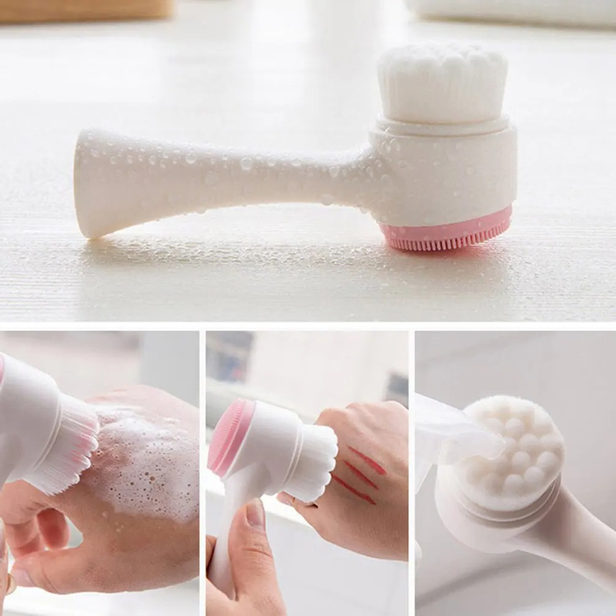 Escova Massagem Facial Limpeza Esfoliação Suave 2 Em 1 — imagem 3