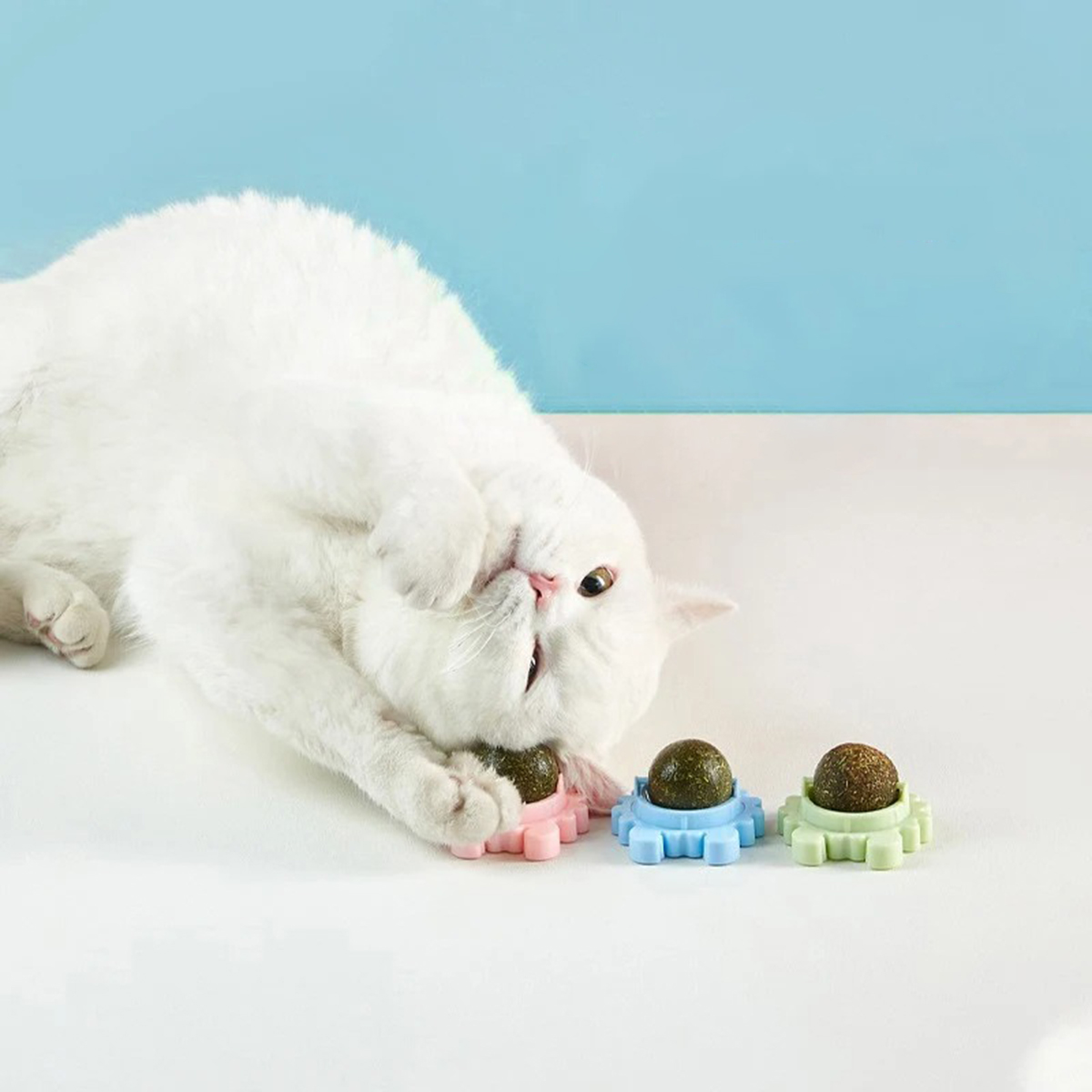 Bola Bolinha Catnip Brinquedo Relaxante Gatos Cor:verde — imagem 3