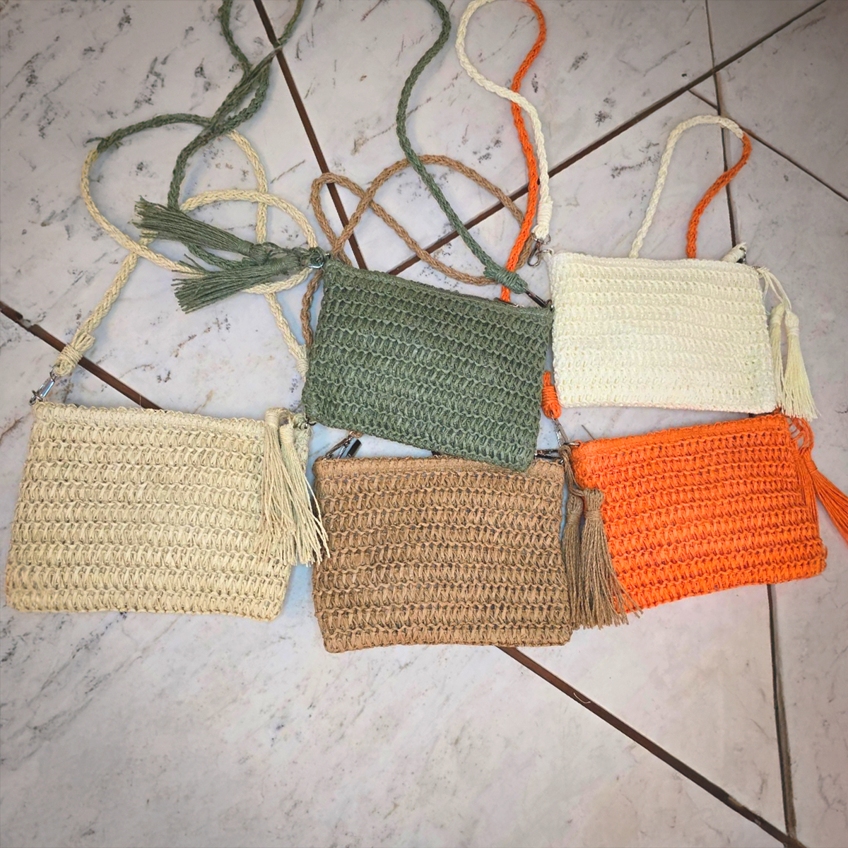 Bolsa Artesanal Lateral Transversal Casual Praia Cor:branco — imagem 1