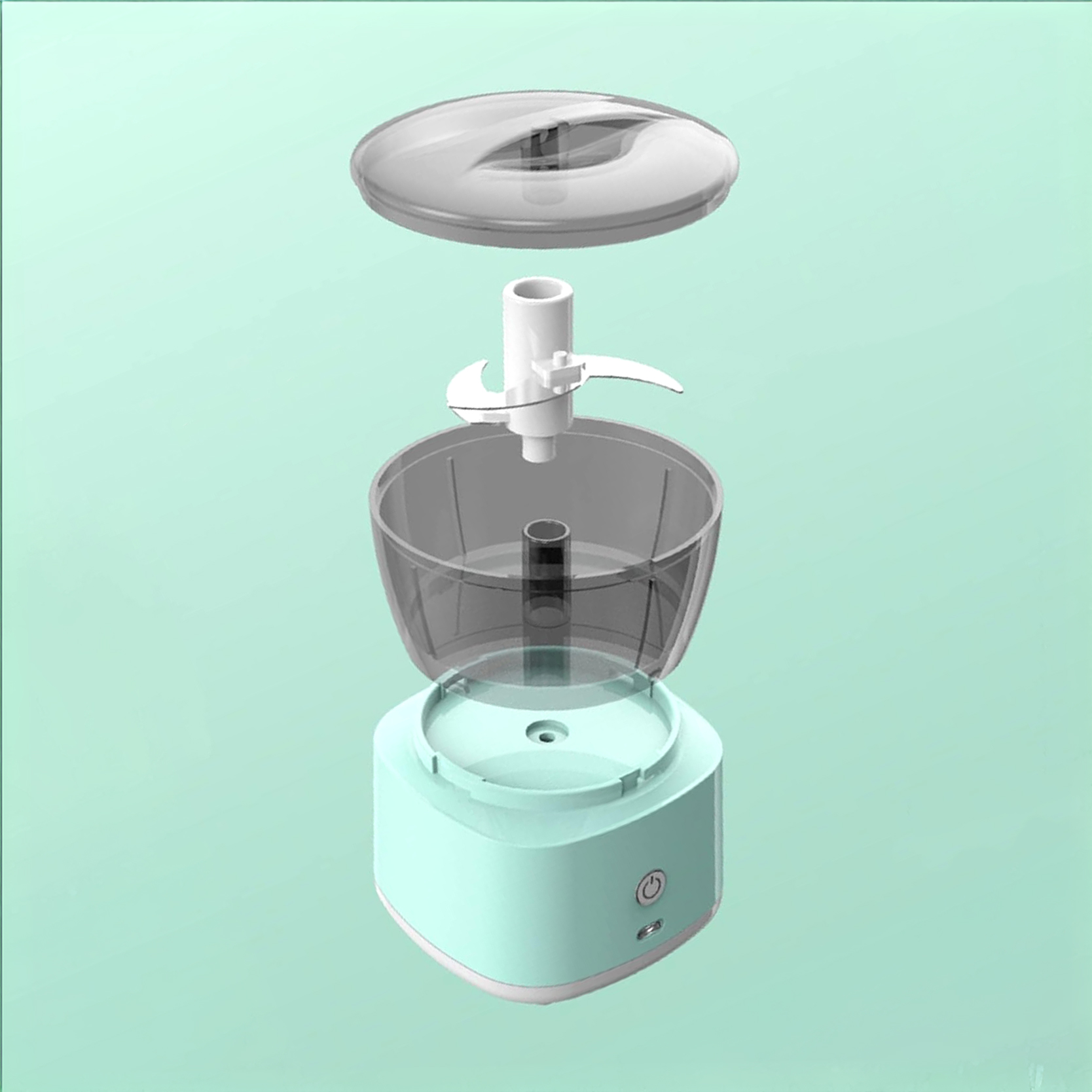 Mini Processador Elétrico Moedor Alimentos  Usb Cor:azul — imagem 3