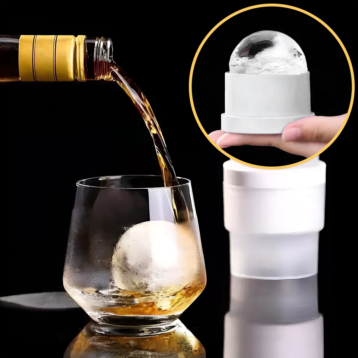 Forma De Gelo Redonda Esfera Grande Drink Whisky Bar — imagem 1