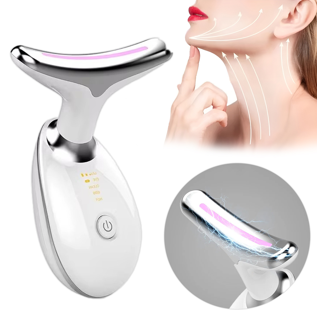 Massageador Facial Elétrico Pescoço Face Firmeza Usb Cor:preto — imagem 1