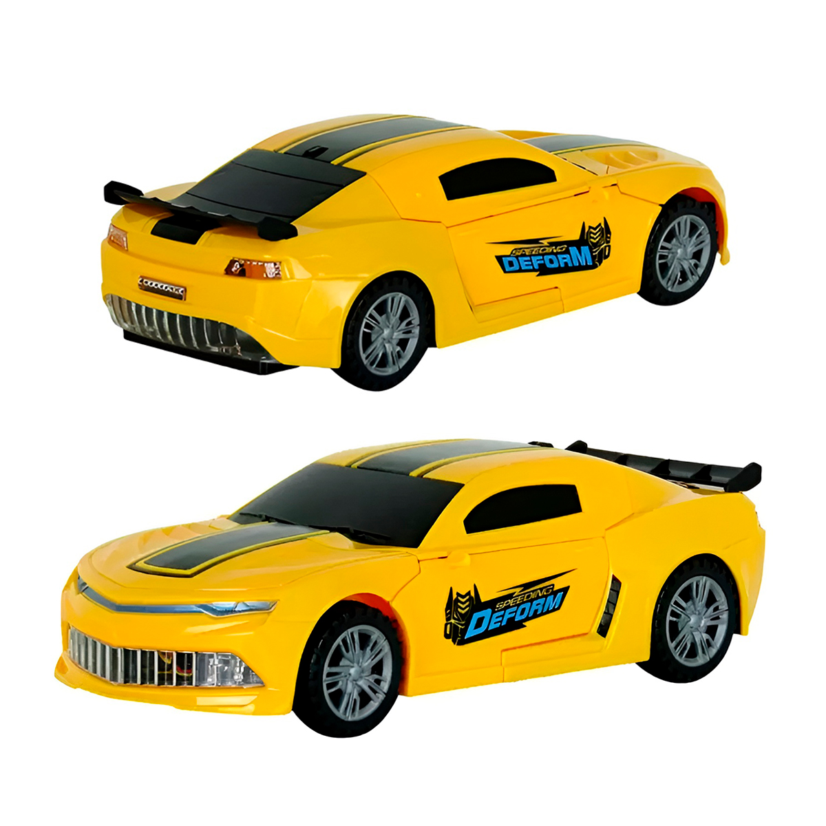 Carro E Robô 2 Em 1 - Bate, Volta, Som E Luz -amarelo — imagem 1