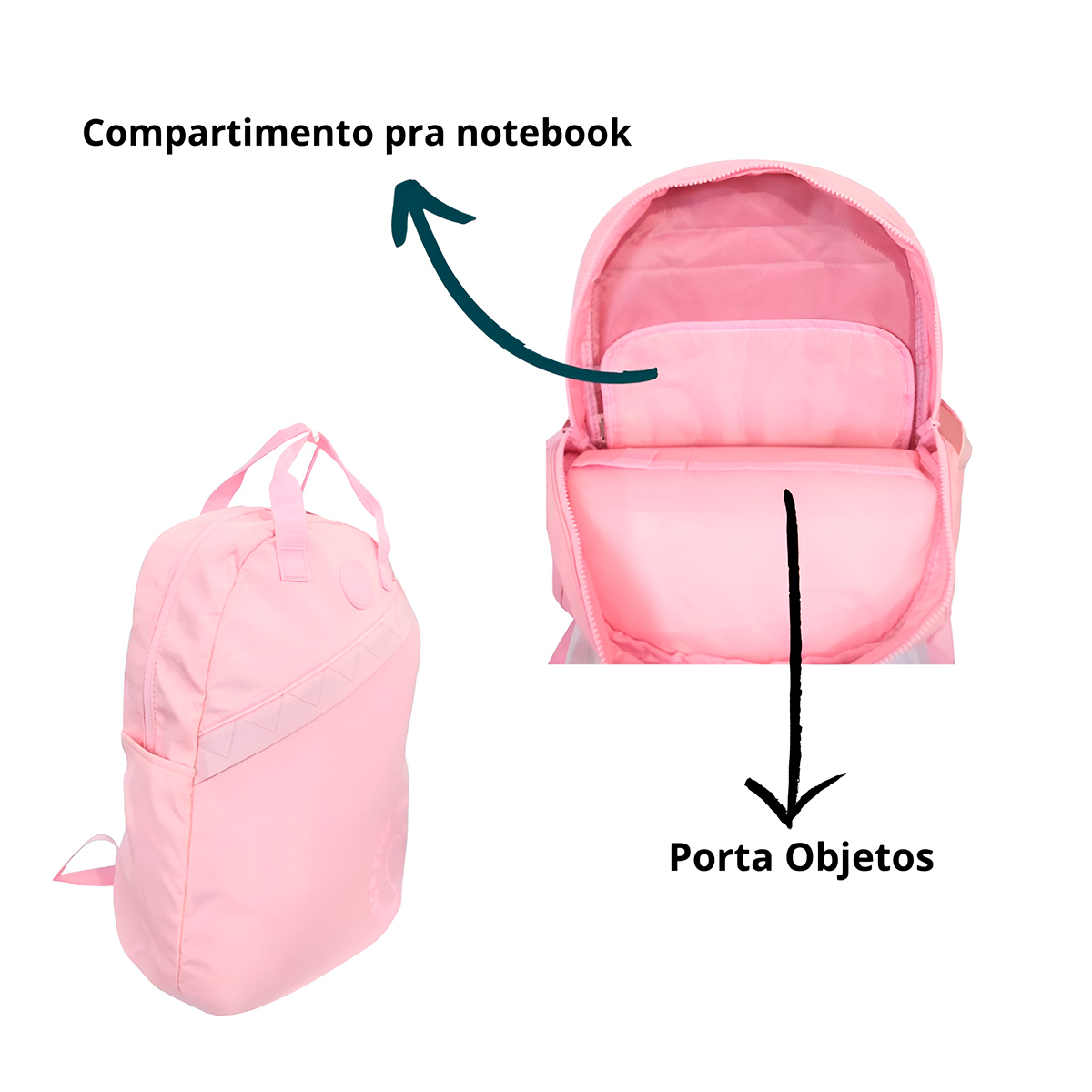 Mochila Escolar Juvenil De Costas Coloridas Passeio Azul — imagem 2