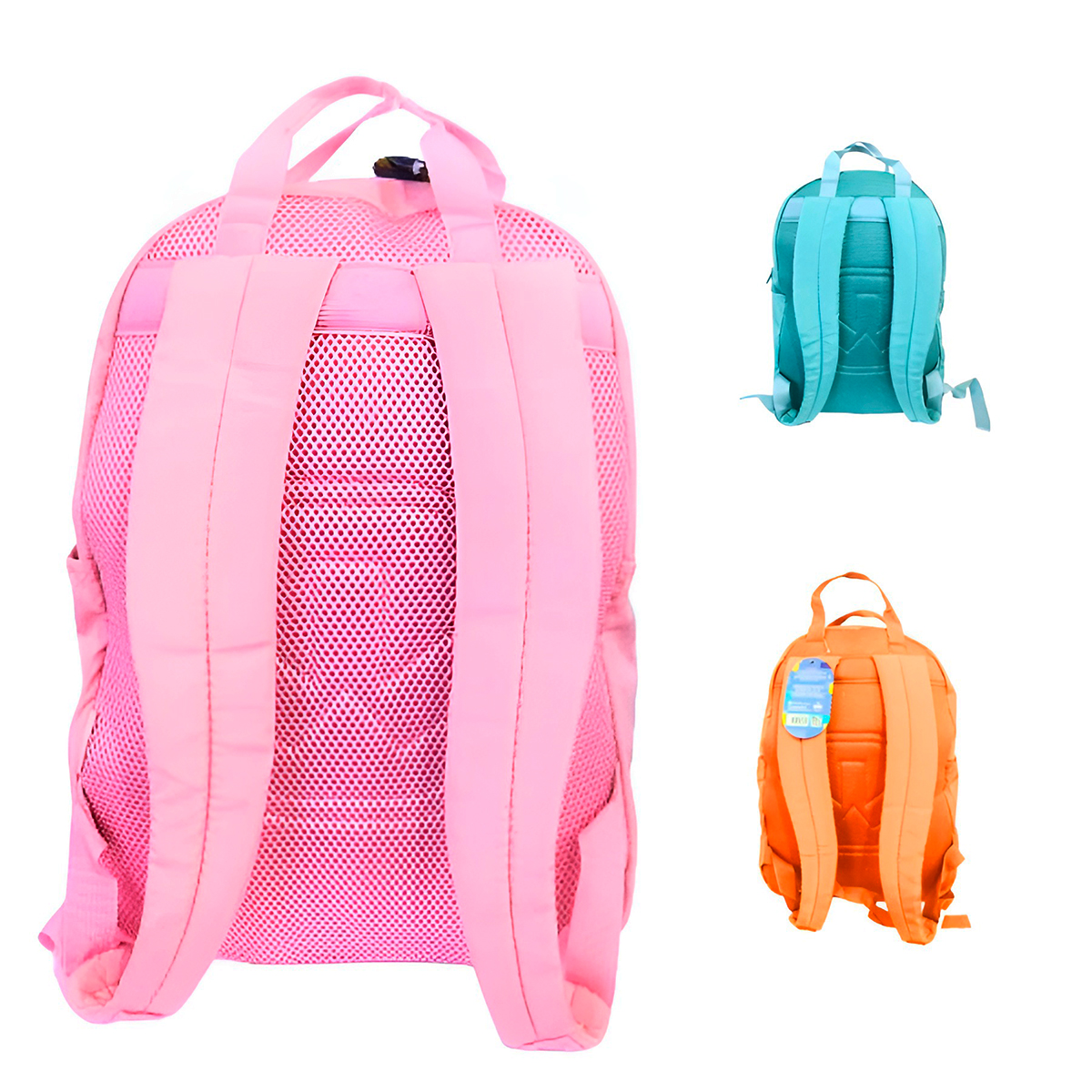 Mochila Escolar Juvenil De Costas Coloridas Passeio Azul — imagem 4