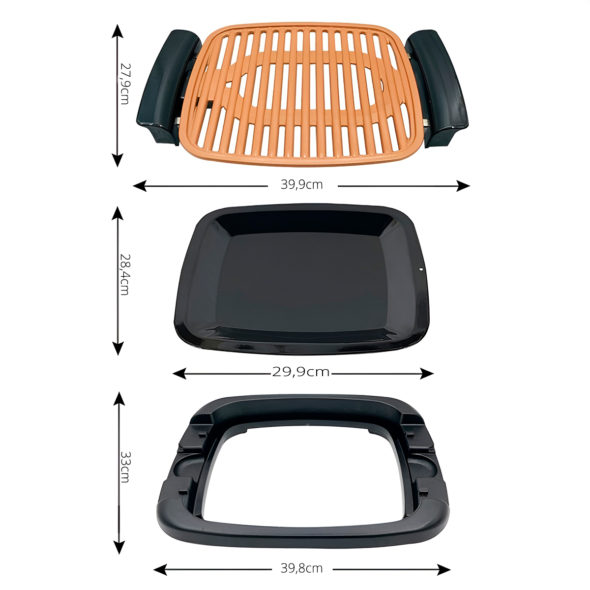 Grelha Grill Elétrico Por Indução Antiaderente Portátil — imagem 2