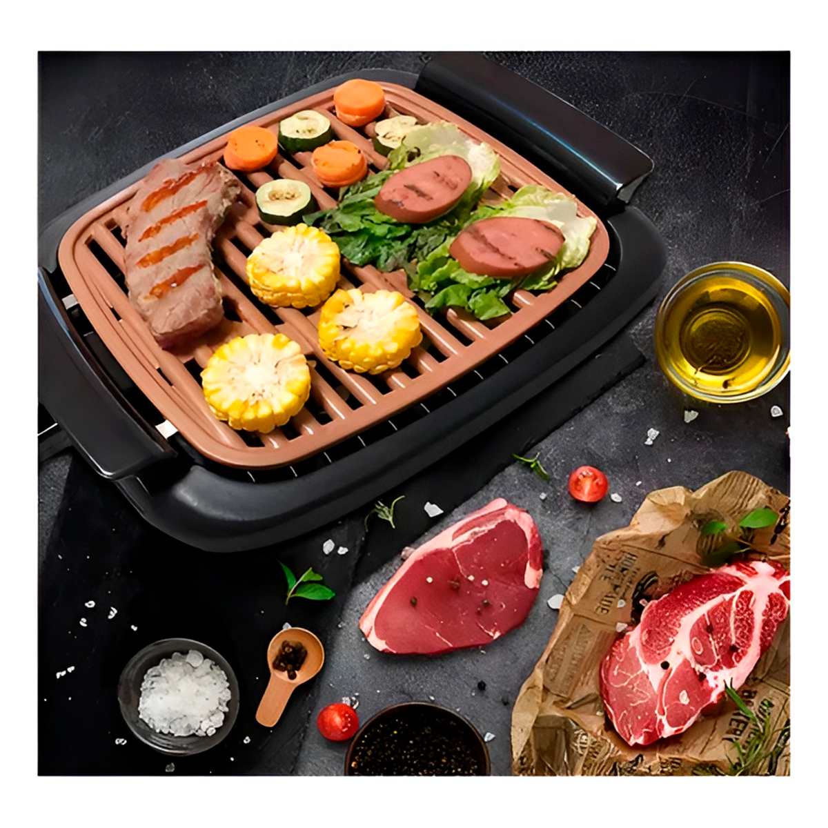 Grelha Grill Elétrico Por Indução Antiaderente Portátil — imagem 6