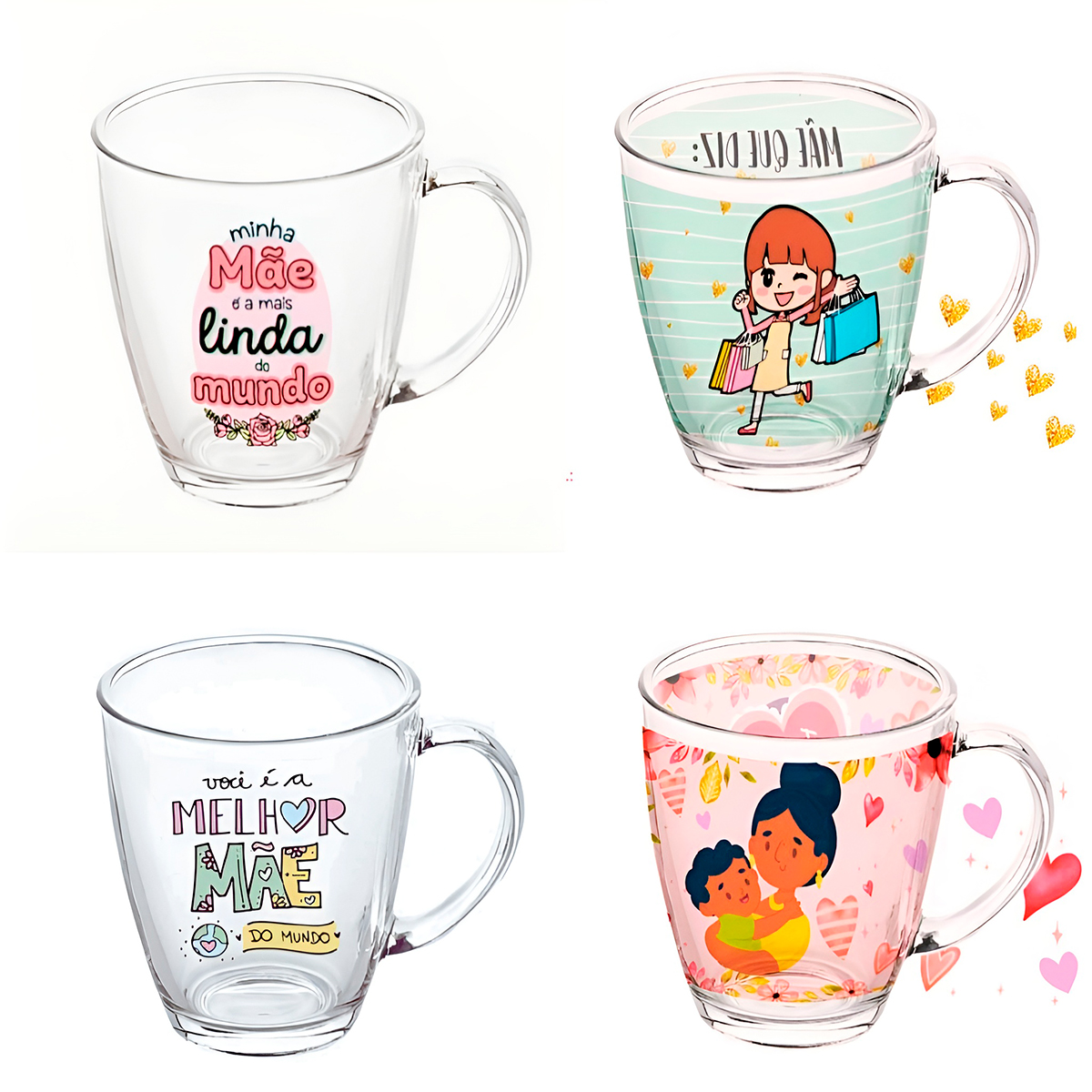 Caneca De Vidro Estampa Dia Das Mães Presente Personalizado — imagem 1