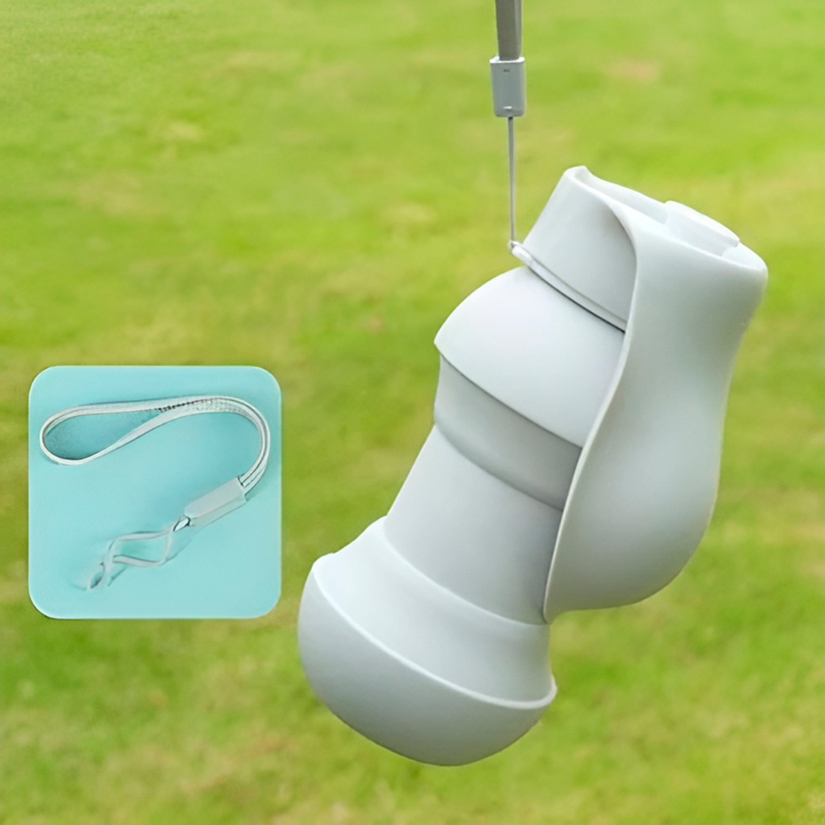 Bebedouro Dobrável Para Pets Silicone 300ml Flexível Branco — imagem 2