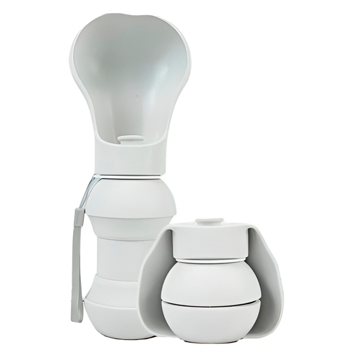 Bebedouro Dobrável Para Pets Silicone 300ml Flexível Branco — imagem 3
