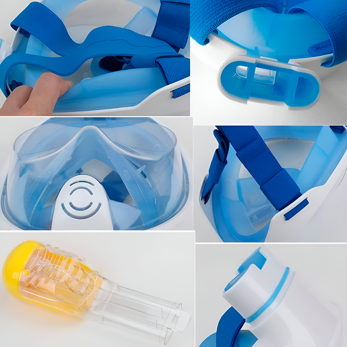 Máscara De Mergulho Com Snorkel Central Piscina Natação Azul — imagem 4