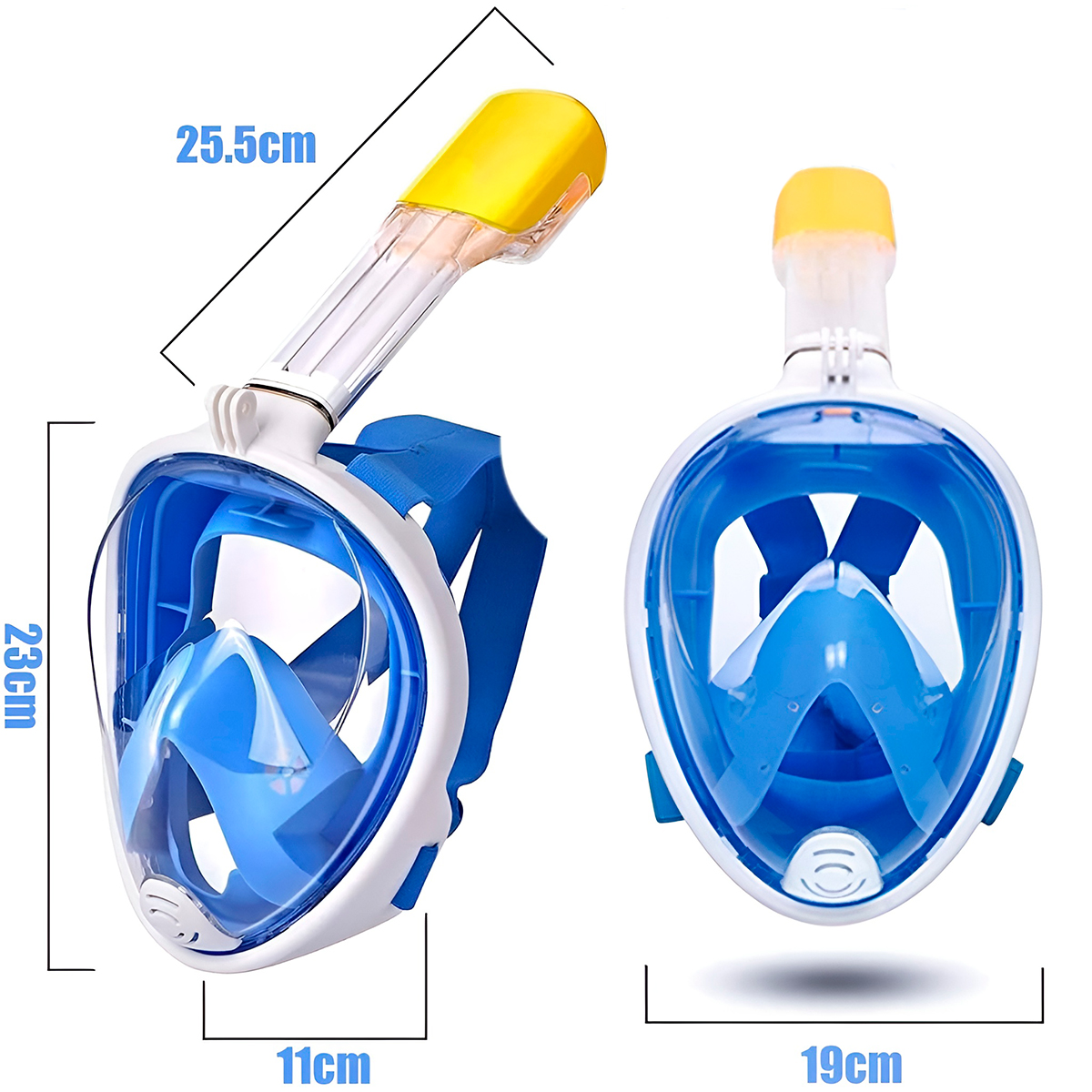 Máscara De Mergulho Com Snorkel Central Piscina Natação Azul — imagem 5