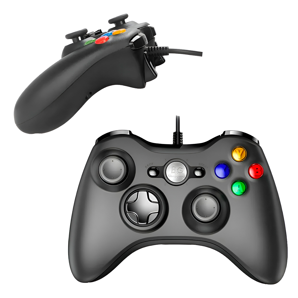 Controle Usb Com Fio Preto Xbox360 Vídeo Game Computador — imagem 5