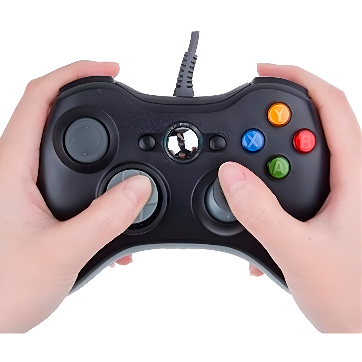 Controle Usb Com Fio Preto Xbox360 Vídeo Game Computador — imagem 7