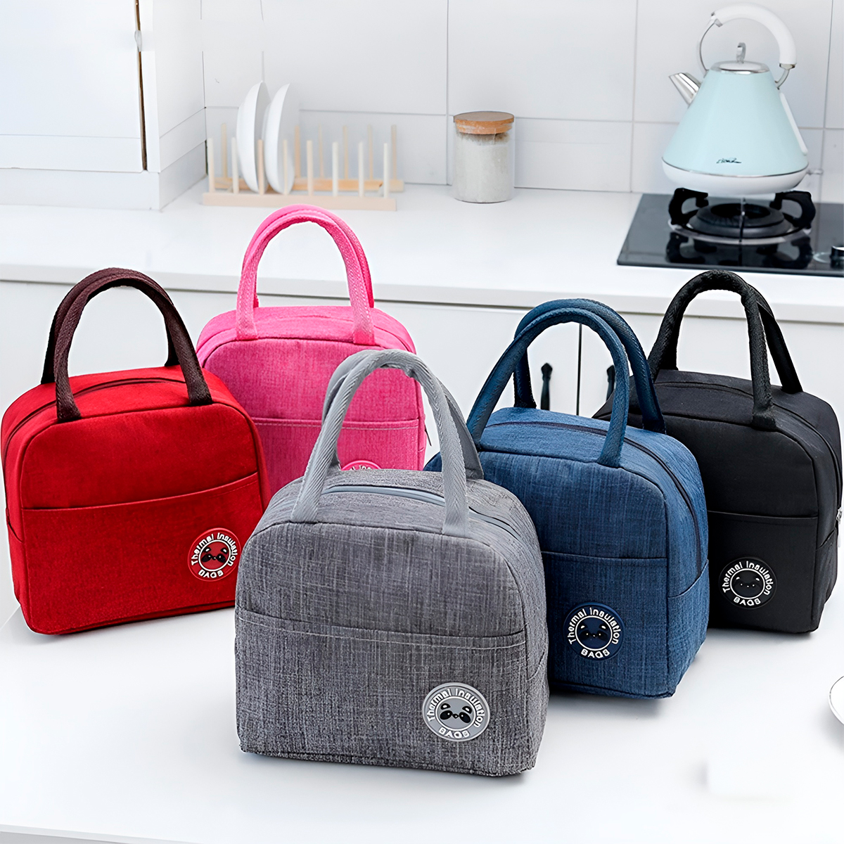 Bolsa Lancheira Térmica Marmita Trabalho  Academia Cor:rosa — imagem 1